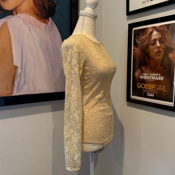 Zimmerman Cream Lace Long Sleeve Bodysuit XS - Picture 3 of 6